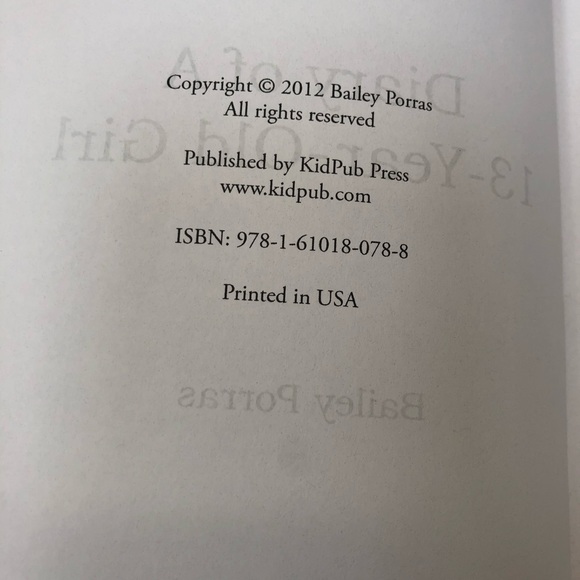 THE DIARY OF A 13-YEAR-OLD GIRL BY BAILEY PORRAS - Picture 6 of 6